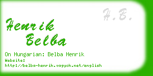 henrik belba business card